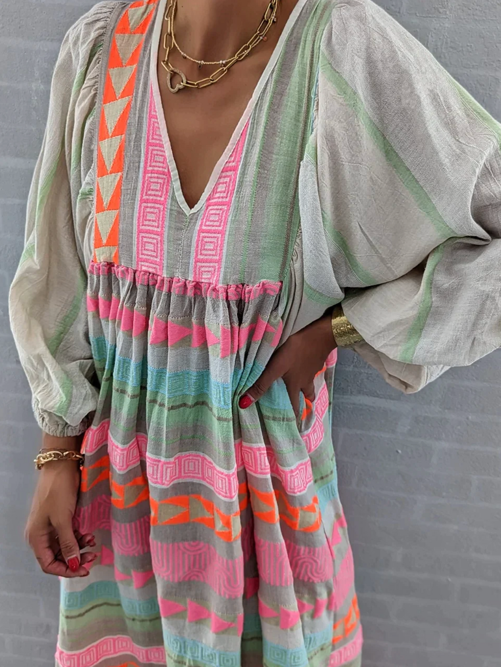 Sofia Summer Dress - Farverig boho-kjole!